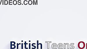 British 18 year old engages in intense encounter with stockings lingerie and creampie in cosplay party.