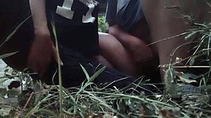 Outdoor panties masturbation leads to orgasm in public