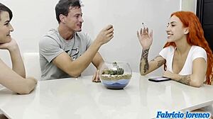 Receive my sister-in-law at home and fuck her big ass while my wife cooks complete on sheer and red