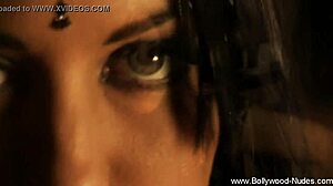 sexy brunette shows body for love