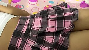 hey tender curvy university girl in minifalda, excited for anal touching from maestro?