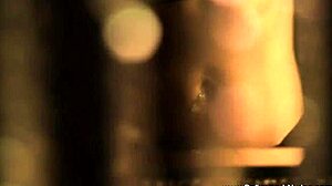 sexy brunette shows body for love