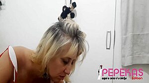 Stellastill sp loira fez um boquete completo with big tits milf in pov voyeur sex