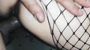 Milf wife tried sex with her husbands friend in stockings