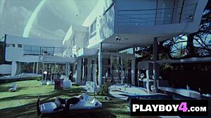 gorgeous brunette lesbian jazmin gets massage then hot kissing with partner