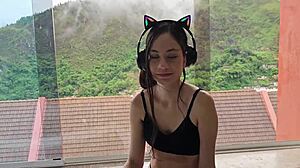 Beautiful white whore comes into my house just to fuck me hard