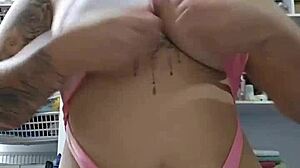 this guy and girl are casually flashing their parts in a solo exhibitionist vibe outdoors.