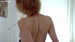 sexy 18+ teen drinks cum after hot fuck with shaved pussy licking 😏