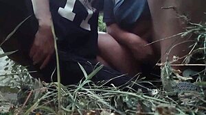 Outdoor panties masturbation leads to orgasm in public