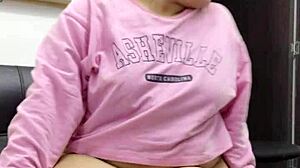 i feel so good as beautiful chloe fingers her cute bbw pussy to orgasm while licking in kitchen.