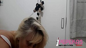 Stellastill sp loira fez um boquete completo with big tits milf in pov voyeur sex