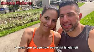 Argentinian fitness babe Michelle gets picked up for rough big cock quickie on street