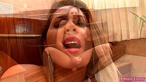 Hot tranny bella atrix rams big dildo deep in ass solo