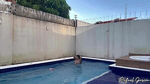 Spotting My Alluring Neighbor Playing In Her Backyard With A Device - Drii Cordeiro