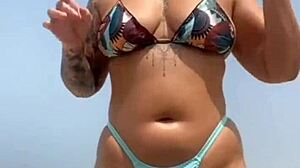 Found a fan on the beach and let him apply sunscreen leading to swollen pussy action.