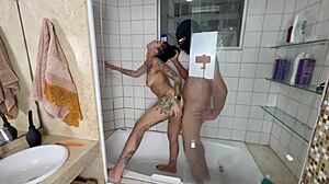 This black guy with a huge cock spied on me and got super horny. He ended up fucking me hard bareback all over the place in our amateur interracial session.