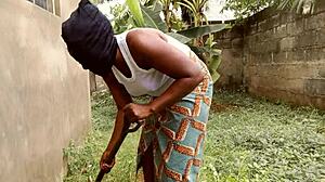 i'm pounding that hairy ass nonstop in the garden, bending her over doggystyle with my big black cock until i cum hard on those big tits and juicy curves.