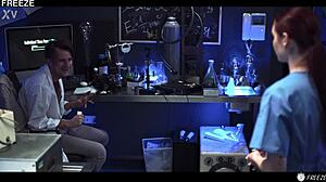 I froze my young 18+ lab partner Matty Mila with the remote and made her squirt while fucking her tight pussy... oh god, she's such a wet fuck doll!