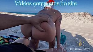 Cassiana Costa Transando Nas Dunas Sem Camisinha with Big Tits Blonde Riding Cowgirl Outdoors!