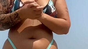 Found a fan on the beach and let him apply sunscreen leading to swollen pussy action.