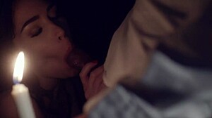 Naomi Swann pushed her boundaries in blindfolded bondage with rimjob and anal riding in spooning position.