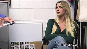 What were you thinking stealing cosmetics? Now this hot milf gets punished hard in garage.