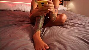 Amelia's tattoos and fiery fingers bring intense pleasure! 🔥 She masturbates wildly to a full-body orgasm.