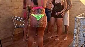 Slutty Latina With Big Tits And Pierced Nipples Enjoys Double Penetration In Interracial Group Swing At Hotel