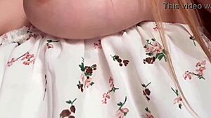 Beautiful natural girl fingers wet pussy solo!