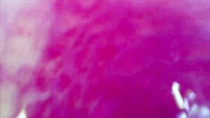 real pussy contractions hit orgasm with sperm visible in juice under microscope view