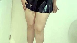 Watch this latina milf secretary strip off clothes to flash her panties anus and vagina!