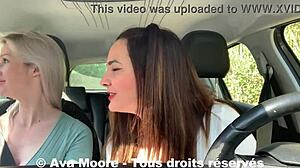 Неизвестный вызов - Первый раз для этого счастливчика, которого отсасывают две девушки, опустошают яйца на обочине дороги