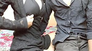 Desi indian daughter quenches thirst with step father in close-up