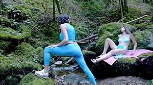 Brunette Milf Assfucked in Wild Forest Threesome