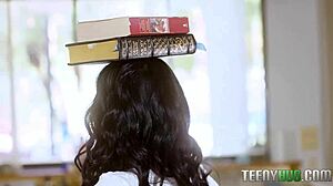 Miss Belle's charm school features Daisie Belle and Serena Santos in hardcore blowjob and big tits action with mommy taboo