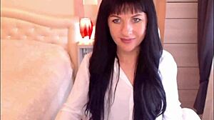 Hey small tit brunette Helga Muah aka Jessy, why not strip and tease in lingerie and stockings?