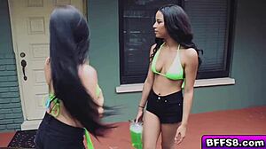 Hot and Sexy Carwash Babes Deliver Extra Service with Big Cock Group Facial in HD