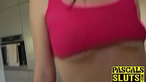 Why does this submissive teen eat cum after rough anal with bondage and doggystyle pounding?