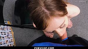 Officer Catches Teen 18+ Burglar in Garage and Punishes with Bent Over Doggystyle Fuck