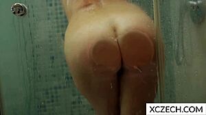 Woman Dancing Gracefully in the Shower from XCzech Com Video