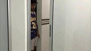 Wow! Found my stepsister exercising and couldn't resist touching her big tits and ass in full story!