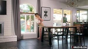 Cheatingsis Maria Kazi gets double penetration from stepbro and the pool guy