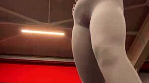 I'm masturbating extremely and training publicly at the gym with shaved pussy close-ups.