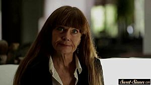 Beautiful babe eagerly sucks her stepdad's cock in taboo fantasy scene