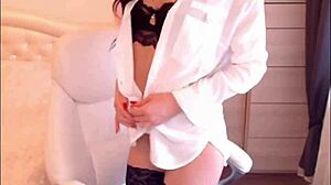 Hey small tit brunette Helga Muah aka Jessy, why not strip and tease in lingerie and stockings?