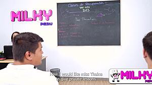 Horny Teacher Fucks Two Teen Students In Perverted School Session With Blowjob And Doggystyle