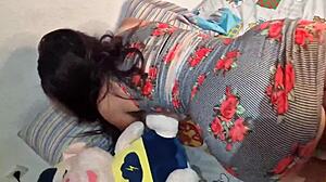 Brunette Teen Lesbian Friend Fucks Blonde with Huge Creampie in Homemade Cowgirl