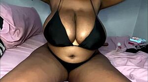 Big boobs housewife cheats with dildo creampie in homemade solo! 😏💦