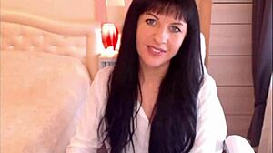 Hey small tit brunette Helga Muah aka Jessy, why not strip and tease in lingerie and stockings?