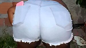 Hey, check out my big-ass neighbor cleaning the yard - isn't that huge ebony booty just amazing in this homemade clip?